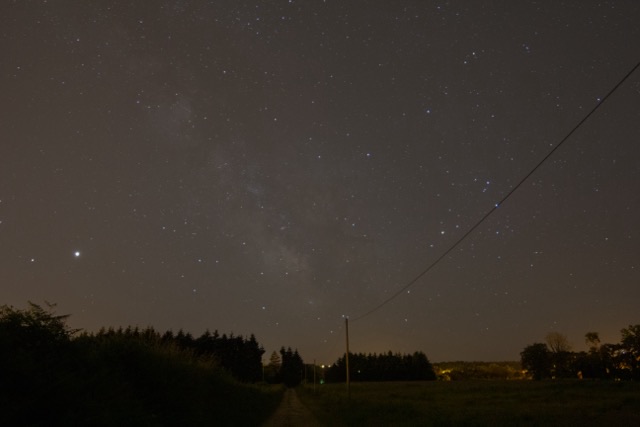 Milky Way photo before applying the method — flat and gray